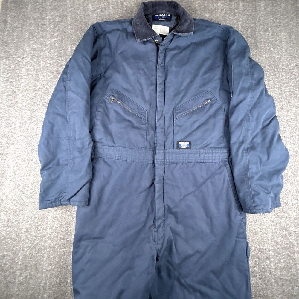 Walls Blizzard Pruf Coveralls Men's Size XL Tall 46-48 Navy Quilted Insulated